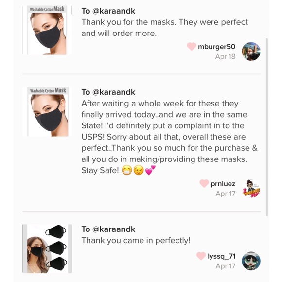 6 MADE IN USA, Black Washable Face Mask - Picture 5 of 6